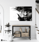 Πίνακας σε Καμβά : Black and White Face Art