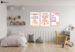 Σύνθεση Με Πίνακες Καμβάδες 60x40 - 3 Τεμάχια - Baby Girl με δικά σας στοιχεία