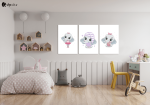 Σύνθεση Με Πίνακες Καμβάδες 60x40 - 3 Τεμάχια - Little Cute Elephant