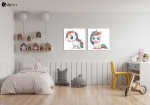 Σύνθεση Με Πίνακες Καμβάδες 60x60 - 2 Τεμάχια - Little Cute Unicorn