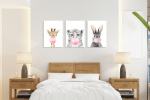 Σύνθεση Με Πίνακες Καμβάδες 60x40 - 3 Τεμάχια - Blowing Bubbles Animals