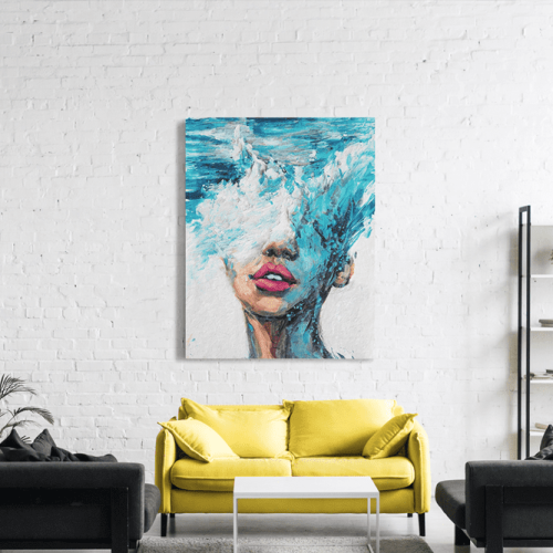 Πίνακας σε Καμβά : Waves portrait painting art