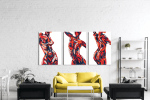 Σύνθεση Με Πίνακες Καμβάδες 60x40 - 3 Τεμάχια - Female Body Art