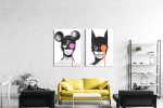 Σύνθεση με πίνακες Καμβάδες : Mask Catwoman and Mini - 2 Τεμάχια 70x50