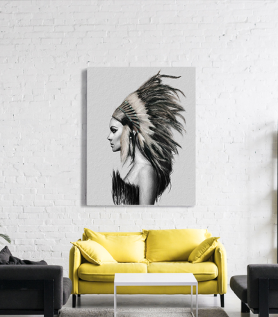 Πίνακας σε Καμβά : Indians Woman Nordic Style