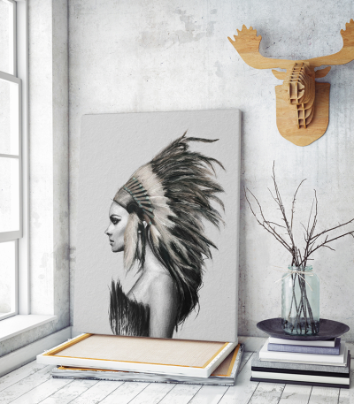 Πίνακας σε Καμβά : Indians Woman Nordic Style