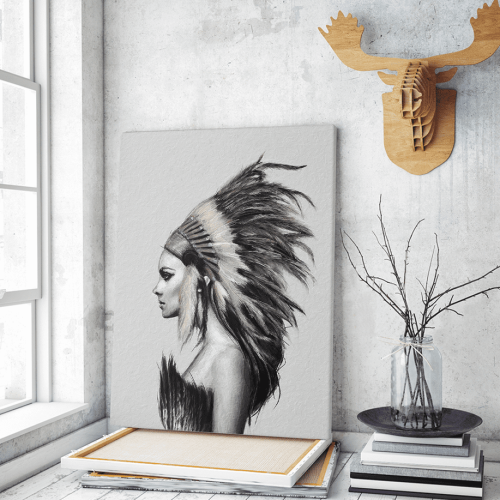Πίνακας σε Καμβά : Indians Woman Nordic Style