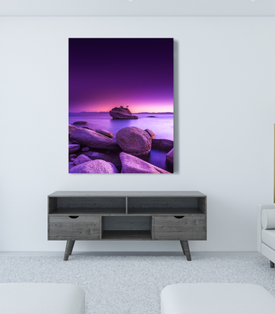 Πίνακας σε Καμβά : Pink Sky & Rocks