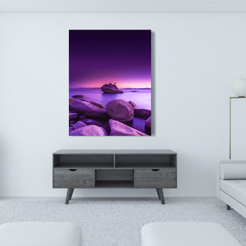 Πίνακας σε Καμβά : Pink Sky & Rocks