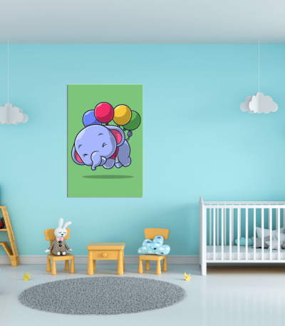 Πίνακας Καμβάς Elephant with balloons