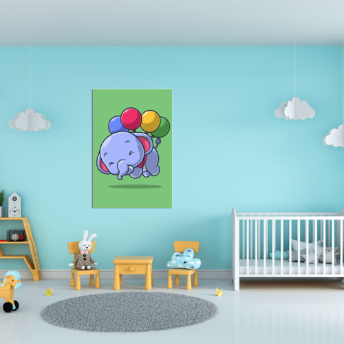 Πίνακας Καμβάς Elephant with balloons