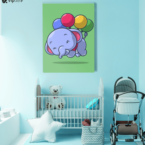 Πίνακας Καμβάς Elephant with balloons