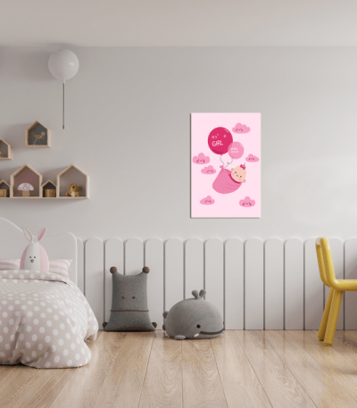 Πίνακας Καμβάς Baby Girl's Name and Date of Birth