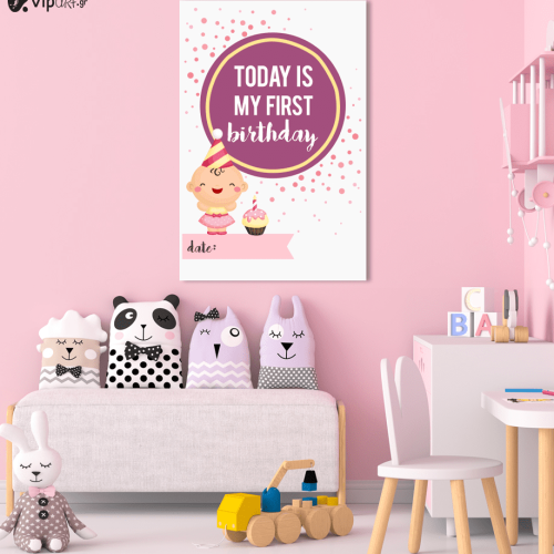 Πίνακας Καμβάς My First Birthday