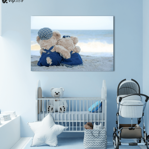 Πίνακας Καμβάς Ηλιοβασίλεμα Bears in Love