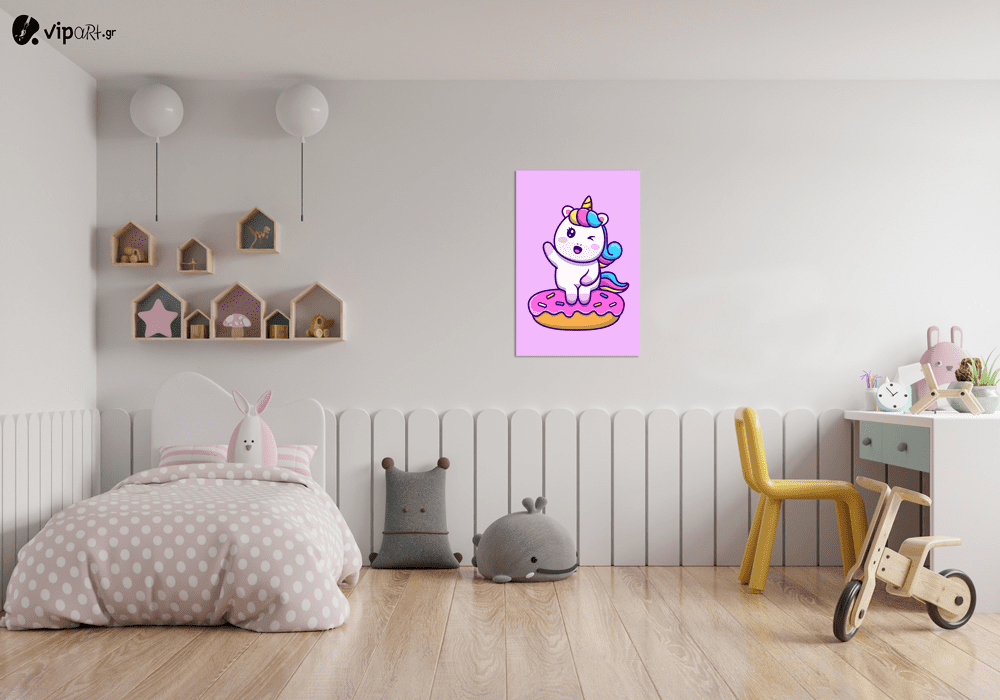 Πίνακας Καμβάς Unicorn with Donut
