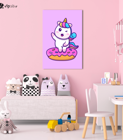Πίνακας Καμβάς Unicorn with Donut