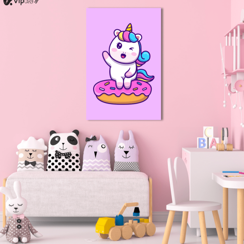 Πίνακας Καμβάς Unicorn with Donut