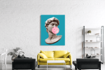 Πίνακας σε Καμβά : Statue of David blowing a bubble art
