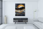 Πίνακας Καμβάς Black sea Sunset- Gold details