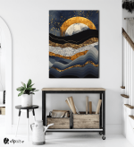 Πίνακας Καμβάς Black sea Sunset- Gold details
