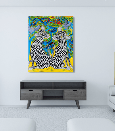 Πίνακας Καμβάς Colorful Leopards
