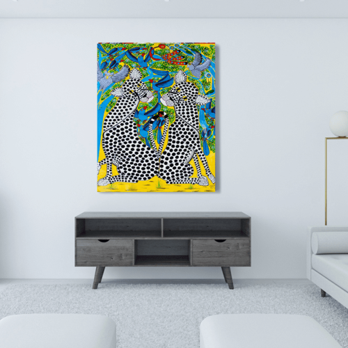 Πίνακας Καμβάς Colorful Leopards