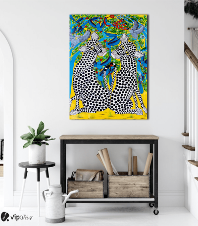 Πίνακας Καμβάς Colorful Leopards