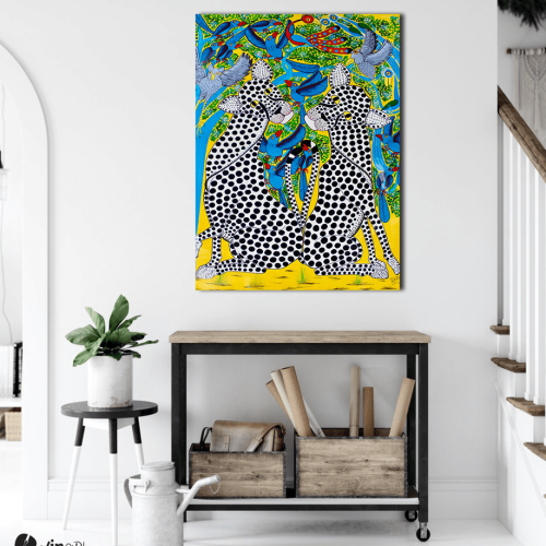 Πίνακας Καμβάς Colorful Leopards