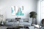 Σύνθεση με Πίνακες σε Καμβά Hand Painted Abstract 3 τεμάχια 40x100