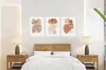 Σύνθεση Με Πίνακες Καμβάδες 70x50 - 3 Τεμάχια - Modern Abstract Boho Leaves