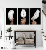Σύνθεση Με Πίνακες Καμβάδες 60x40 - 3 Τεμάχια - Angel Woman