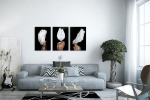 Σύνθεση Με Πίνακες Καμβάδες 60x40 - 3 Τεμάχια - Angel Woman
