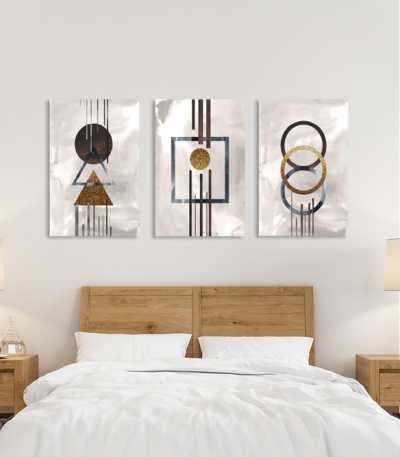 Σύνθεση Με Πίνακες Καμβάδες 60x40 - 3 Τεμάχια - Minimal Symbols