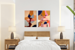 Σύνθεση με πίνακες Καμβάδες : Abstract Art Lips - 2 Τεμάχια 70x 50