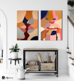 Σύνθεση με πίνακες Καμβάδες : Abstract Art Lips - 2 Τεμάχια 70x 50
