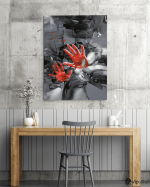 Πίνακας Καμβάς Woman Paint Art Red