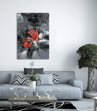 Πίνακας Καμβάς Woman Paint Art Red