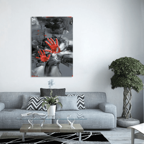 Πίνακας Καμβάς Woman Paint Art Red