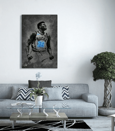 Πίνακας Καμβάς Giannis Antetokounmpo Neon Art