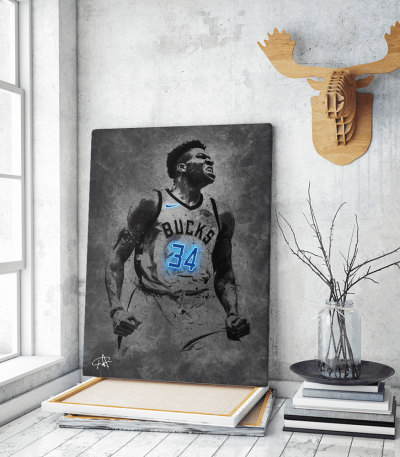 Πίνακας Καμβάς Giannis Antetokounmpo Neon Art