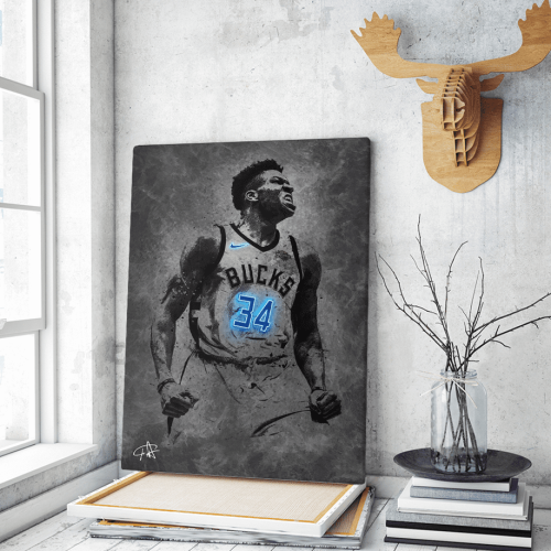 Πίνακας Καμβάς Giannis Antetokounmpo Neon Art