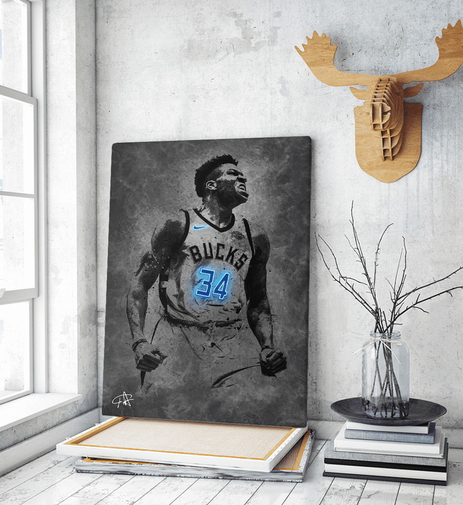 Πίνακας Καμβάς Giannis Antetokounmpo Neon Art