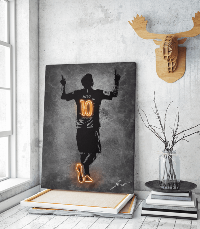 Πίνακας ΚαμβάςLionel Messi Neon Art