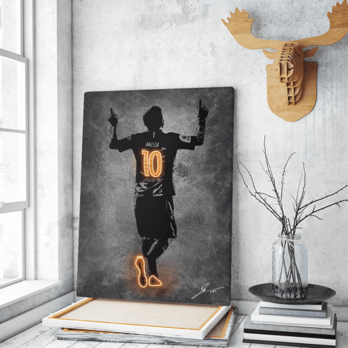 Πίνακας ΚαμβάςLionel Messi Neon Art
