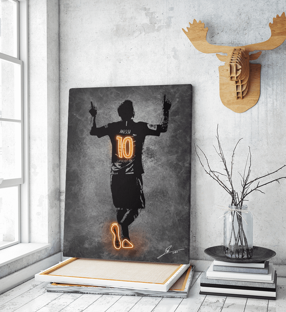 Πίνακας ΚαμβάςLionel Messi Neon Art Πίνακας ΚαμβάςLionel Messi Neon Art