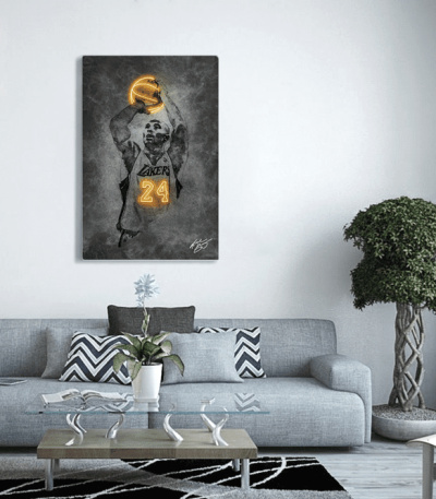 Πίνακας Καμβάς Kobe Bryant Neon Art