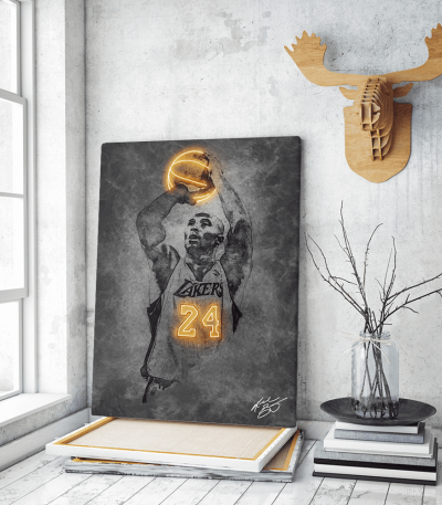 Πίνακας Καμβάς Kobe Bryant Neon Art