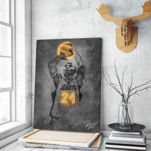 Πίνακας Καμβάς Kobe Bryant Neon Art