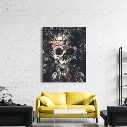Πίνακας σε Καμβά Flower Skull Art